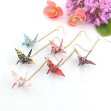 Load image into Gallery viewer, 8Seasons 1 PC Origami Women Drop Earrings Ethnic Washi Japanese Paper Crane Pendant Romantic Party Accessories Charms Gift