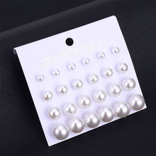Load image into Gallery viewer, FNIO Women's Stud Earrings Crystal Pearl Earrings Set For Women Crystal Gold Silver Color Small Earrings Boho Jewelry 2020 New