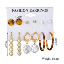 Load image into Gallery viewer, Exknl Women Earrings Set Acrylic Pearl Earrings For Women Bohemian Leopard Tassel Stud Earrings 2020 New Brincos Fashion Jewelry