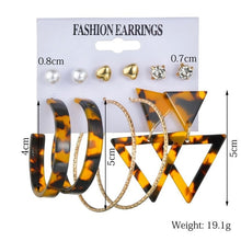 Load image into Gallery viewer, Exknl Women Earrings Set Acrylic Pearl Earrings For Women Bohemian Leopard Tassel Stud Earrings 2020 New Brincos Fashion Jewelry