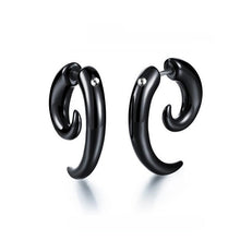 Load image into Gallery viewer, 1 pair Punk Black Multiple Styles Stainless/Titanium Steel Stud Earrings For Men and Women Gothic Street Pop Hip Hop Ear Jewelry