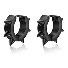 Load image into Gallery viewer, 1 pair Punk Black Multiple Styles Stainless/Titanium Steel Stud Earrings For Men and Women Gothic Street Pop Hip Hop Ear Jewelry