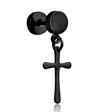 Load image into Gallery viewer, 1 pair Punk Black Multiple Styles Stainless/Titanium Steel Stud Earrings For Men and Women Gothic Street Pop Hip Hop Ear Jewelry