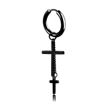 Load image into Gallery viewer, 1 pair Punk Black Multiple Styles Stainless/Titanium Steel Stud Earrings For Men and Women Gothic Street Pop Hip Hop Ear Jewelry