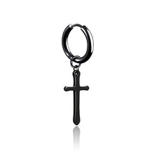 Load image into Gallery viewer, 1 pair Punk Black Multiple Styles Stainless/Titanium Steel Stud Earrings For Men and Women Gothic Street Pop Hip Hop Ear Jewelry