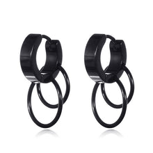 Load image into Gallery viewer, 1 pair Punk Black Multiple Styles Stainless/Titanium Steel Stud Earrings For Men and Women Gothic Street Pop Hip Hop Ear Jewelry