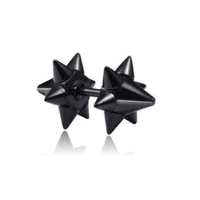 Load image into Gallery viewer, 1 pair Punk Black Multiple Styles Stainless/Titanium Steel Stud Earrings For Men and Women Gothic Street Pop Hip Hop Ear Jewelry