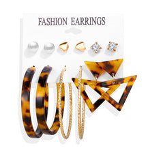 Load image into Gallery viewer, 2020 Women Earrings Set Acrylic Pearl Earrings For Women Acrylic Earrings New Set Bohemian Leopard Tassel Stud Earrings Jewelry