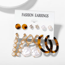 Load image into Gallery viewer, 2020 Women Earrings Set Acrylic Pearl Earrings For Women Acrylic Earrings New Set Bohemian Leopard Tassel Stud Earrings Jewelry