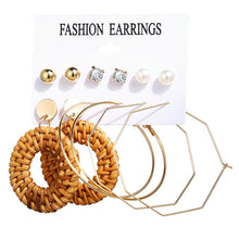 Load image into Gallery viewer, 2020 Women Earrings Set Acrylic Pearl Earrings For Women Acrylic Earrings New Set Bohemian Leopard Tassel Stud Earrings Jewelry