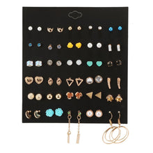 Load image into Gallery viewer, 30Pairs/set Classic Mix Round Ball Bow Elephant Heart Flower Owl Love Pearl Bead Stud Earrings Sets For Women Girl Gifts Jewelry