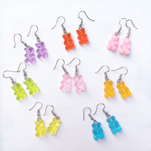 Load image into Gallery viewer, New Arrival Handmade Gummy Bear Earrings For Women Girl Funny Colorful Transparent Cartoon Bear Drop Earring brincos Jewelry