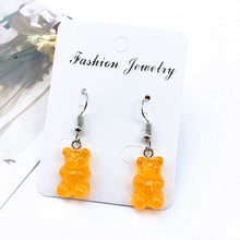 Load image into Gallery viewer, New Arrival Handmade Gummy Bear Earrings For Women Girl Funny Colorful Transparent Cartoon Bear Drop Earring brincos Jewelry