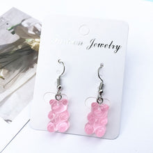 Load image into Gallery viewer, New Arrival Handmade Gummy Bear Earrings For Women Girl Funny Colorful Transparent Cartoon Bear Drop Earring brincos Jewelry