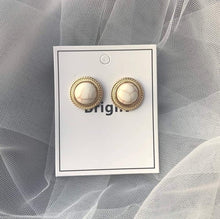 Load image into Gallery viewer, HUANZHI 2019 White Geometric Round Square Irregular Hollow Pearlescent Starry Sky Calla Lily Enamel Earrings for Women Girls