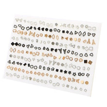 Load image into Gallery viewer, 100Pair/lot Multi-style Colorful Fruit Flower Geometric Crystal Stud Earrings Set For Women Girls Plastic Earrings Jewelry Gifts