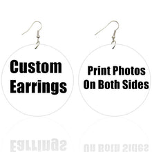 Load image into Gallery viewer, SOMESOOR Black Girl Magic Loops Wooden Drop Earrings Afro Natural Hair Melanin Poppin Art Both Sides Printed For Women Gifts