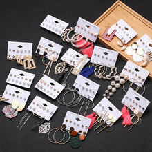 Load image into Gallery viewer, Tassel Acrylic Earrings For Women Bohemian Earrings Set Big Geometric Drop Earring 2020 Pearl Earrings Set DIY Fashion Jewelry