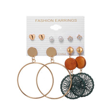 Load image into Gallery viewer, Tassel Acrylic Earrings For Women Bohemian Earrings Set Big Geometric Drop Earring 2020 Pearl Earrings Set DIY Fashion Jewelry