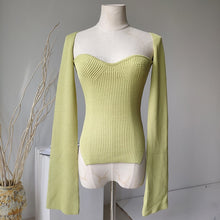 Load image into Gallery viewer, DEAT 2020 new spring and summer fashion women clothes cashmere sqaure collar full sleeves elastic high waist sexy pullover WK080