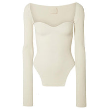 Load image into Gallery viewer, DEAT 2020 new spring and summer fashion women clothes cashmere sqaure collar full sleeves elastic high waist sexy pullover WK080