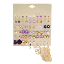Load image into Gallery viewer, 30Pairs/set Classic Mix Round Ball Bow Elephant Heart Flower Owl Love Pearl Bead Stud Earrings Sets For Women Girl Gifts Jewelry