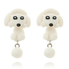 Load image into Gallery viewer, Luokey Cute Animal Earrings For Women Hanging 3D Cartoon Lovely Dog Stud Earrings Flower Panda Polymer Clay Girls Earing Jewelry
