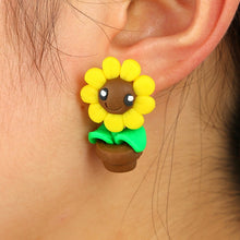 Load image into Gallery viewer, Luokey Cute Animal Earrings For Women Hanging 3D Cartoon Lovely Dog Stud Earrings Flower Panda Polymer Clay Girls Earing Jewelry