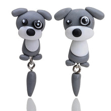 Load image into Gallery viewer, Luokey Cute Animal Earrings For Women Hanging 3D Cartoon Lovely Dog Stud Earrings Flower Panda Polymer Clay Girls Earing Jewelry
