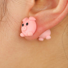Load image into Gallery viewer, Luokey Cute Animal Earrings For Women Hanging 3D Cartoon Lovely Dog Stud Earrings Flower Panda Polymer Clay Girls Earing Jewelry