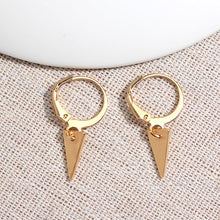 Load image into Gallery viewer, JUST FEEL New Tiny Hoop Earrings For Women Girl Gold Cartilage Hoop Earrings Jewelry Heart Cross Star Triangle Charm Earrings