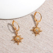 Load image into Gallery viewer, JUST FEEL New Tiny Hoop Earrings For Women Girl Gold Cartilage Hoop Earrings Jewelry Heart Cross Star Triangle Charm Earrings