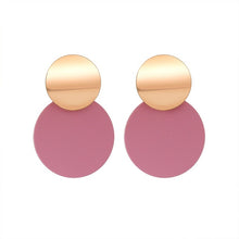 Load image into Gallery viewer, POXAM New Korean Statement Round Earrings For Women Geometric Gold Shell Fluff Dangle Drop Earrings Brincos 2020 Fashion Jewelry