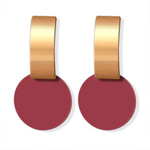 Load image into Gallery viewer, POXAM New Korean Statement Round Earrings For Women Geometric Gold Shell Fluff Dangle Drop Earrings Brincos 2020 Fashion Jewelry