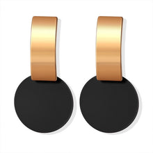Load image into Gallery viewer, POXAM New Korean Statement Round Earrings For Women Geometric Gold Shell Fluff Dangle Drop Earrings Brincos 2020 Fashion Jewelry