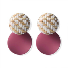 Load image into Gallery viewer, POXAM New Korean Statement Round Earrings For Women Geometric Gold Shell Fluff Dangle Drop Earrings Brincos 2020 Fashion Jewelry