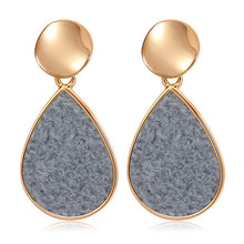 Load image into Gallery viewer, POXAM New Korean Statement Round Earrings For Women Geometric Gold Shell Fluff Dangle Drop Earrings Brincos 2020 Fashion Jewelry