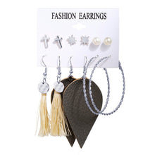 Load image into Gallery viewer, 2020 Women Earrings Set Acrylic Pearl Earrings For Women Acrylic Earrings New Set Bohemian Leopard Tassel Stud Earrings Jewelry