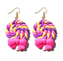 Load image into Gallery viewer, Earring For Women Resin Lollipop Drop Earrings Children Jewelry Custom Made Handmade Cute Girls Cotton Candy Gift
