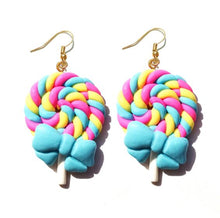 Load image into Gallery viewer, Earring For Women Resin Lollipop Drop Earrings Children Jewelry Custom Made Handmade Cute Girls Cotton Candy Gift