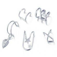 Load image into Gallery viewer, 5Pcs/Set Ear Cuff Gold Leaves Non-Piercing Ear Clips Fake Cartilage Earring Jewelry For Women Men