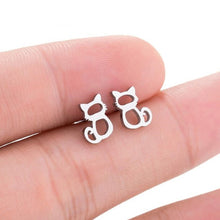 Load image into Gallery viewer, SMJEL Stainless Steel Ballet Stud Earrings for Women Girls Fashion Flower Heart Bird Small Earings Jewelry Pendientes Gifts