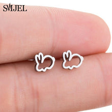 Load image into Gallery viewer, SMJEL Stainless Steel Ballet Stud Earrings for Women Girls Fashion Flower Heart Bird Small Earings Jewelry Pendientes Gifts