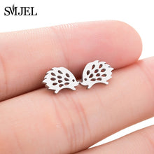 Load image into Gallery viewer, SMJEL Stainless Steel Ballet Stud Earrings for Women Girls Fashion Flower Heart Bird Small Earings Jewelry Pendientes Gifts