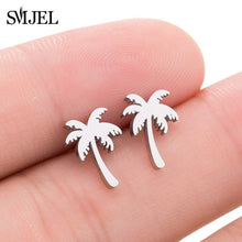 Load image into Gallery viewer, SMJEL Stainless Steel Ballet Stud Earrings for Women Girls Fashion Flower Heart Bird Small Earings Jewelry Pendientes Gifts