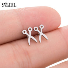 Load image into Gallery viewer, SMJEL Stainless Steel Ballet Stud Earrings for Women Girls Fashion Flower Heart Bird Small Earings Jewelry Pendientes Gifts