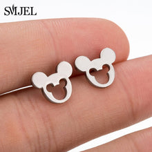 Load image into Gallery viewer, SMJEL Stainless Steel Ballet Stud Earrings for Women Girls Fashion Flower Heart Bird Small Earings Jewelry Pendientes Gifts