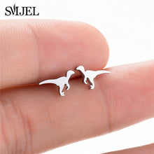 Load image into Gallery viewer, SMJEL Stainless Steel Ballet Stud Earrings for Women Girls Fashion Flower Heart Bird Small Earings Jewelry Pendientes Gifts
