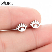 Load image into Gallery viewer, SMJEL Stainless Steel Ballet Stud Earrings for Women Girls Fashion Flower Heart Bird Small Earings Jewelry Pendientes Gifts