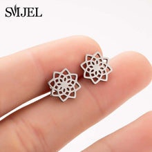 Load image into Gallery viewer, SMJEL Stainless Steel Ballet Stud Earrings for Women Girls Fashion Flower Heart Bird Small Earings Jewelry Pendientes Gifts